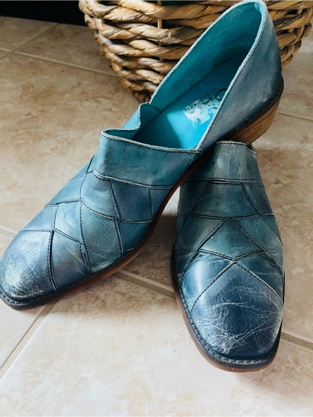 ROAN by Bed Stu loafers Blue Leather Size 11